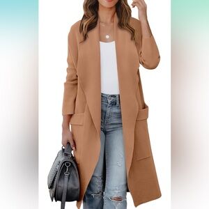 Women's Long Cardigan Sweater Casual Oversized Knit Open Front Coatigan